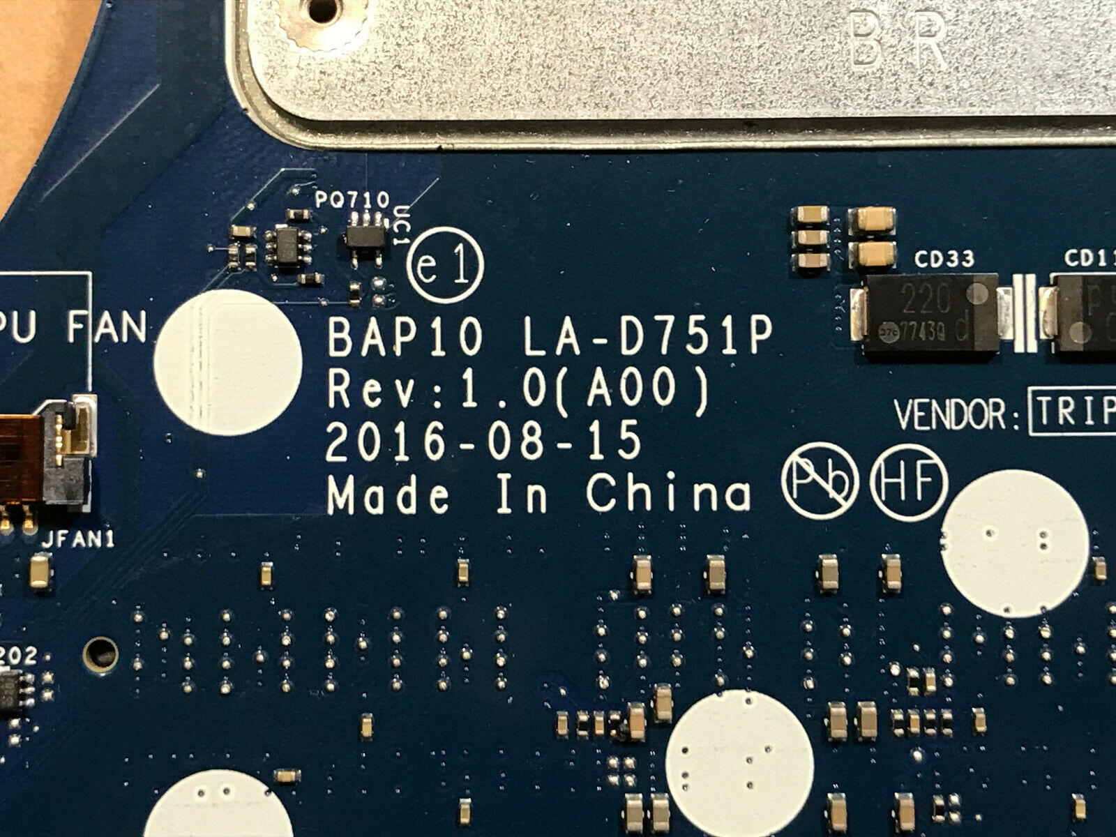 Main CPU I7-7700HQ VGA GTX1060 6GB