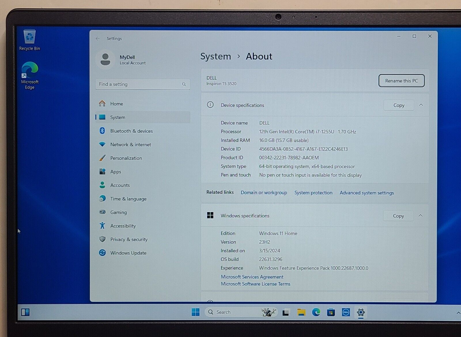 Main CPU Pentium N4020